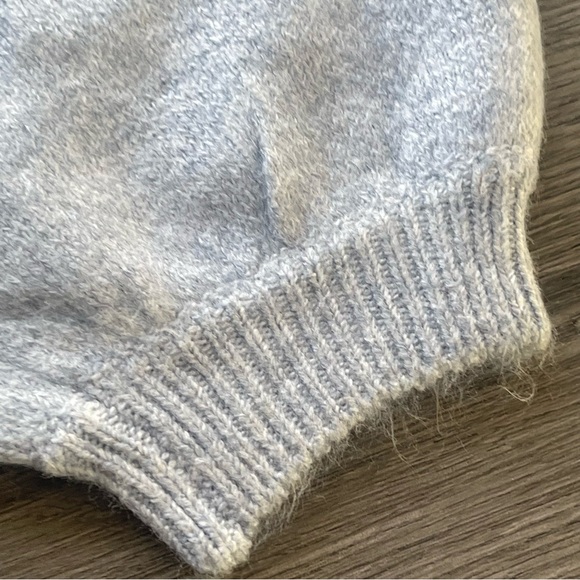 Broadway 38 Baby Blue Soft Knit Rhinestone Fringe Sweater Sz M Icicles Winter - Picture 4 of 10